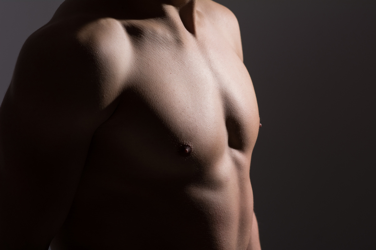 Close up of a sports man's chest