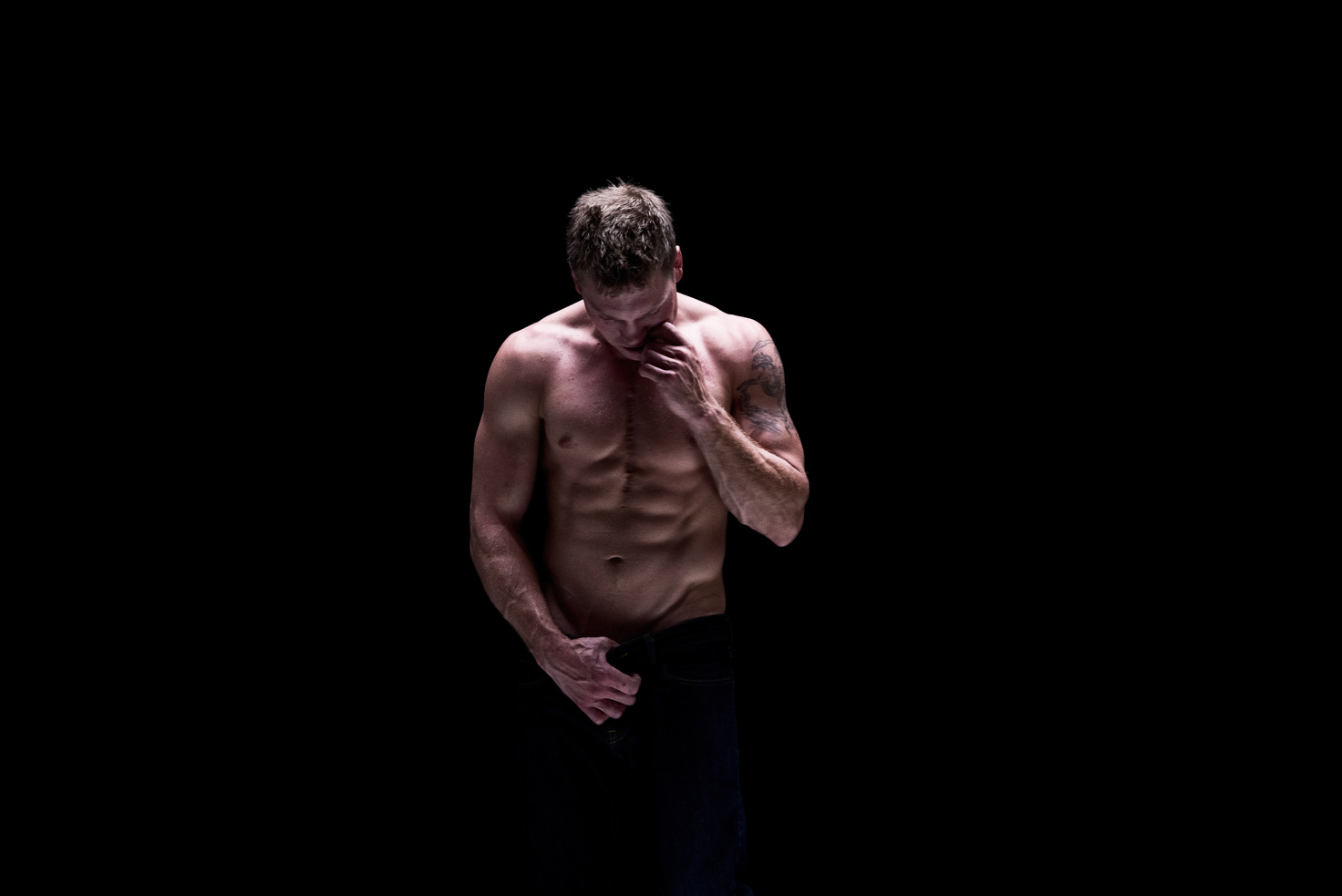 Sensual sexy shirtless man