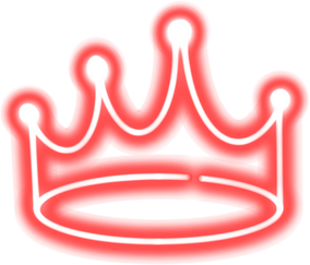 Red neon crown