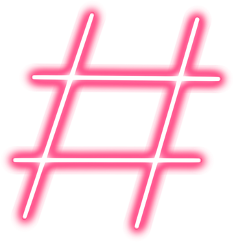 Red neon hastag