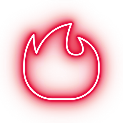 Neon red fire icon