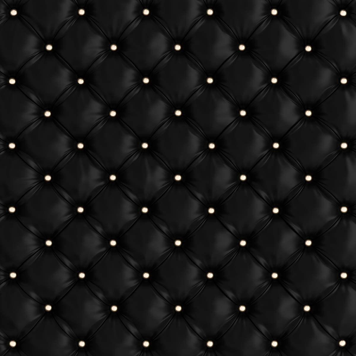 Tufted Sofa Black Texture with Gold Colored Buttons.