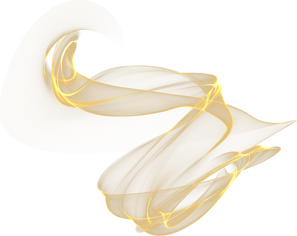 Abstract transparent figure smoke gold yellow
