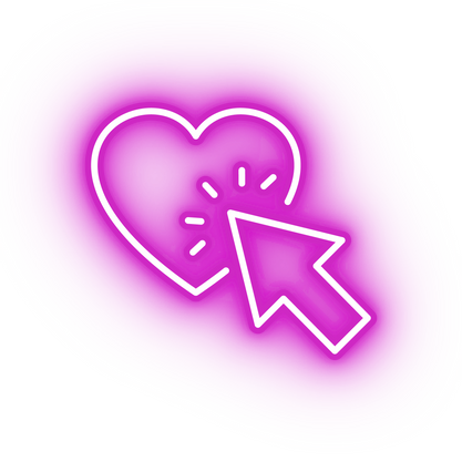 Neon pink online dating icon