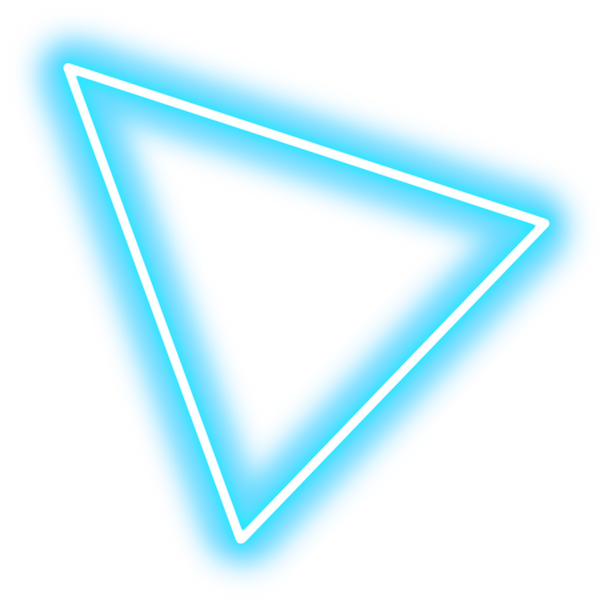 Glowing Blue Neon Triangle