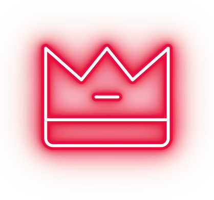 Neon red crown icon